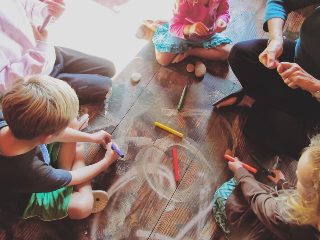 Ejemplo visual de organización del tiempo para estructurar la jornada escolar siguiendo el ritmo Waldorf de inhalación y exhalación.